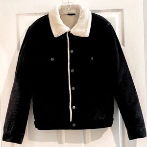 Mango Faux Shearling-lined Corduroy Jacket NWOT